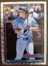 2026 Topps Series 1 Corey Seager 1991 Silver Crackle Foil Rangers T91-65