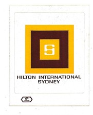 Hotel Hilton International Sydney Australia Vintage Unused Luggage Label