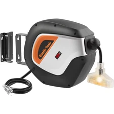 Retractable Power Cord Reel, 50ft 14AWG/3C SJT Heavy Duty Extension