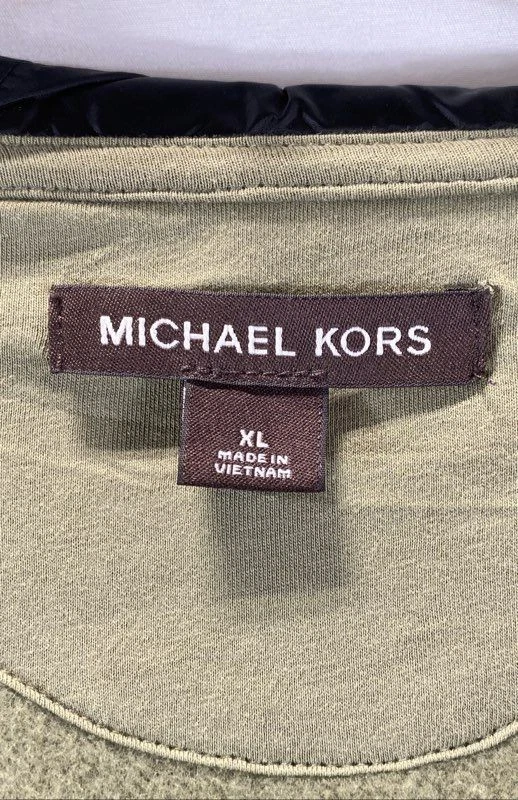 Felpa con cappuccio e zip intera Michael Kors uomo verde taglia XL
