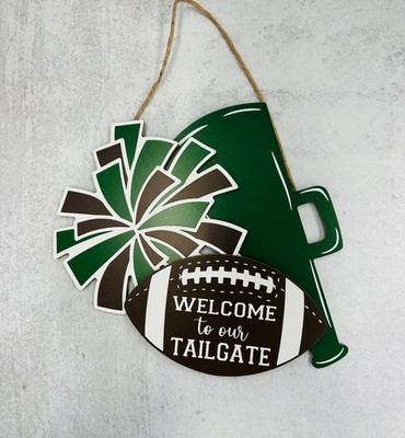 Wood Welcome Football Tailgate Party Sign Tiered Tray Fall Decor  Sign  12''x14 ''