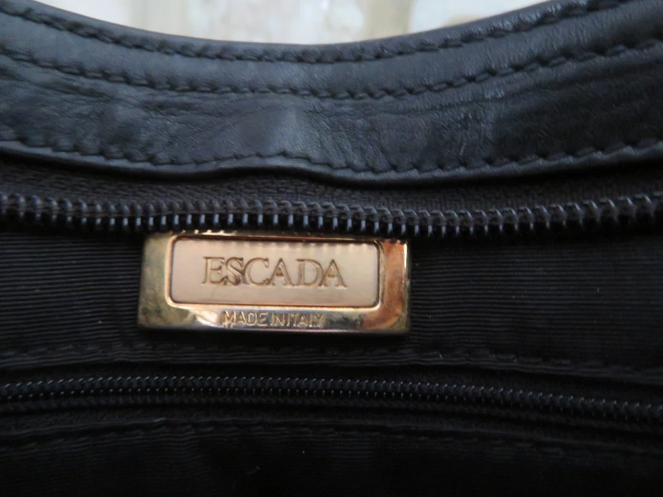 ESCADA LUXUS LEDER FELL SCHULTER HENKEL TASCHE FRANSEN SCHWARZ NP ca. 199€ - Bild 3 von 4