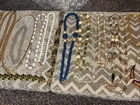 VINTAGE LOT 16 VINTAGE STATEMENT NECKLACE COSTUME JEWELRY LOT GLASS METAL CLEAN