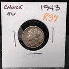 1943 MERCURY SILVER DIME - CHOICE AU - R37