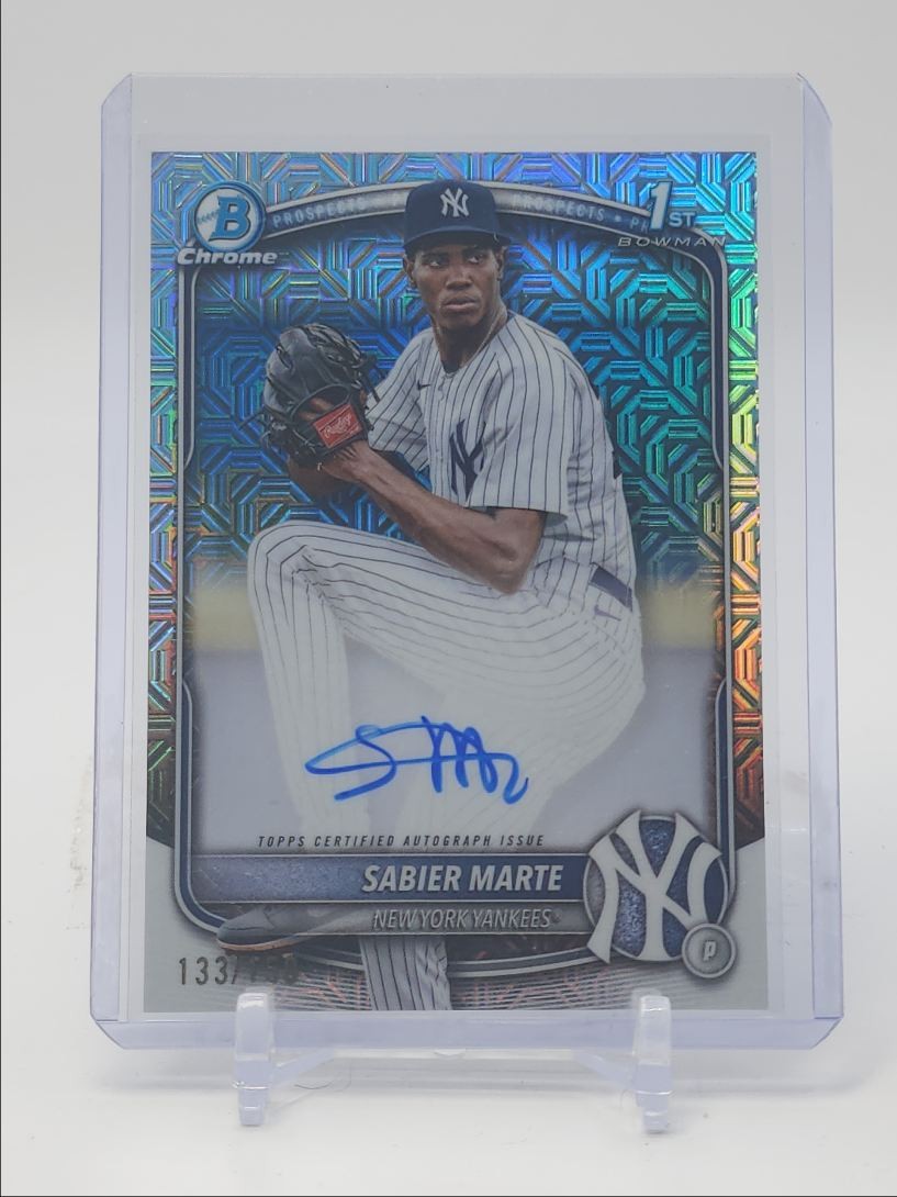 SABIER MARTE 2025 BOWMAN CHROME 1ST AUTOGRAPH HTA CHOICE AUTO /150 Q1702