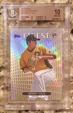 2013 POP 1 GERRIT COLE ROOKIE /50 RC GOLD REFRACTOR FINEST #99 BGS 10 PRISTINE!!
