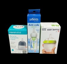 Baby Bottle Variety Bundle Tester Dr Brown Nanobebe Como Tomo New 4-5oz