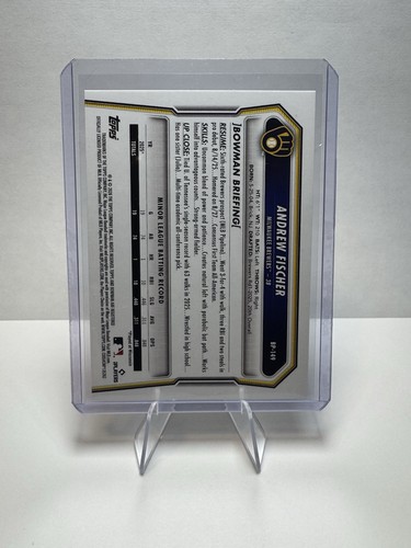 Bowman 2025 Draft Andrew Fischer 1st Bowman BP-149 Milwaukee Brewers - Picture 2 of 2