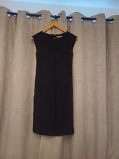 Womens Vintage Soft Black Jigsaw Wool Dress, Size 8
