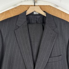 Jos A Bank Suit Mens 44L Gray Pinstripe 2 Button Wool Pants 40x30 Canvased