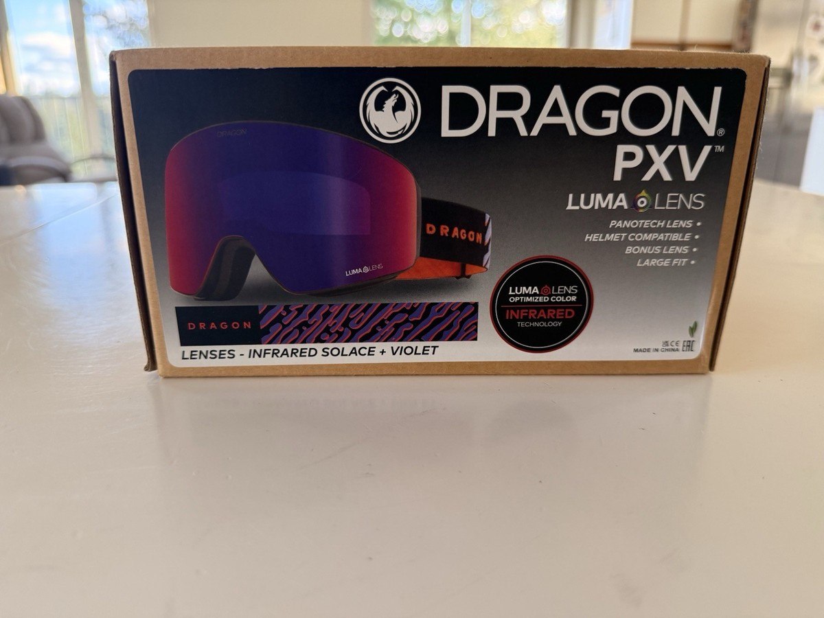 Dragon PXV Luma Lens Infrared Bonus Blue Lens Black Ski Goggles | eBay