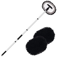 62" Car Wash Brush Kit Mitt Mop Sponge with Long Handle Chenille Microfiber C...