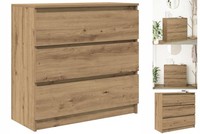 Kommode Schubladenschrank Sideboard Artisan-Eiche 80X35X76 Cm Holzwerkstoff