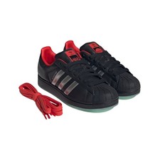 Adidas Originals Black X Coca Cola Superstar II Leather Sneakers KH6891 New