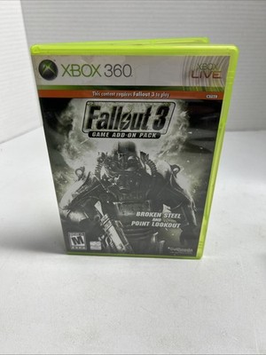 Fallout 3 Add-On Pack Broken Steel Point Lookout Xbox 360 Complete CIB