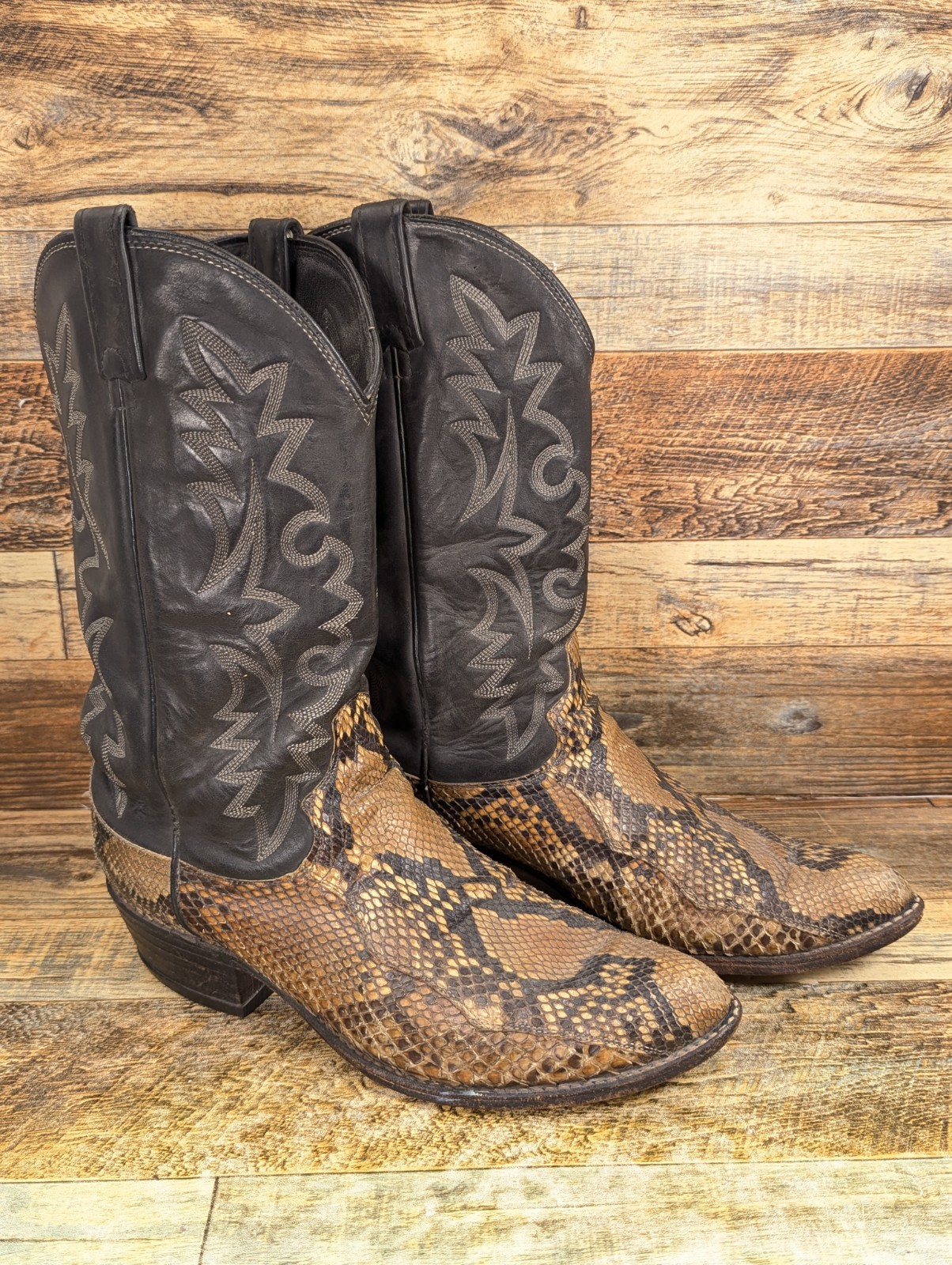 Vintage Dan Post Men's Size 10 EW Python Snakeski… - image 1