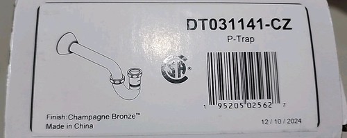 New Delta DT031141-CZ Delta Pipe P Trap Champagne Bronze - Picture 2 of 3