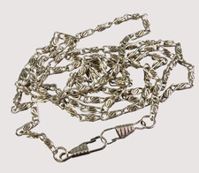 SILVER TONE Scroll Chain Purse Bag Strap Replacement CLIPS ON BOTH ENDS 48" Long