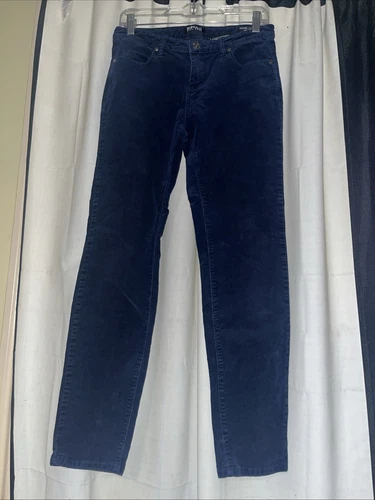 Pantalon femme Buffalo David Bitton Supreme 6/28 bleu velours côtelé entrejambe skinny 28 po