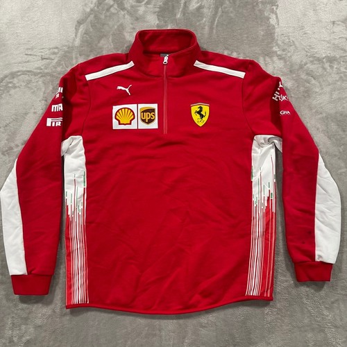 Puma Scuderia Ferrari Jacket Mens Medium Red F1 Team Racing 2018 Half Zip
