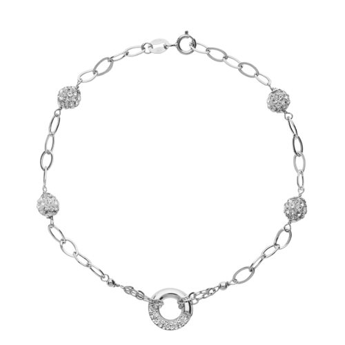 Bracelet Homme/femme Acier Et Zircons Sur Cuir Véritable - Sans Marque, Neuf Sans Emballage