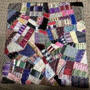 Antique Silk Crazy Quilt Embroidered Stitching Pieced Silk embroidery craft