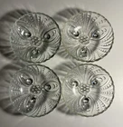 Set of 4 Vintage Anchor Hocking Bubble Glass Footed Dessert Bowls Made In USA