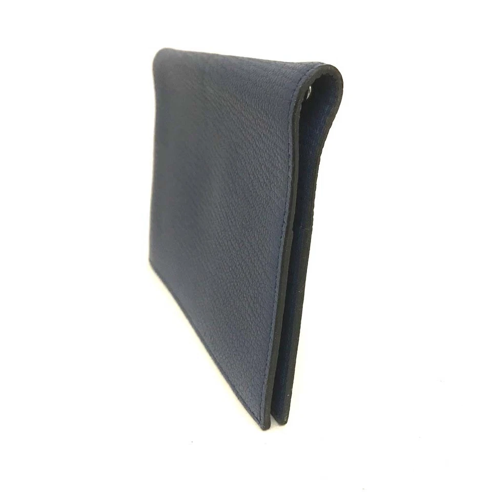 Cubierta de cuero para cuaderno Hermes Agenda Chevre azul Foto 3 de 4