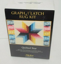 MCG Textiles Graph N Latch Rug Kit Quilted Star 27  X 20  New Sealed
