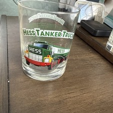 HESS 1996 COLLECTORS Drinking Clear Graphic GLASS HESS TANKER TRUCK