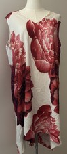 INDIES Floral Dress Sleeveless White Red Oversized Floral Print