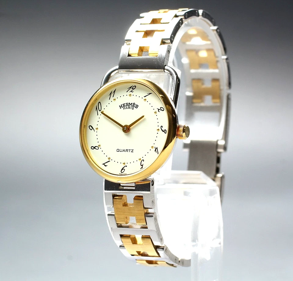 [Casi COMO NUEVO] Reloj para mujer Hermes Arceau 24 mm esfera marfil Qz de Japón Foto 4 de 4