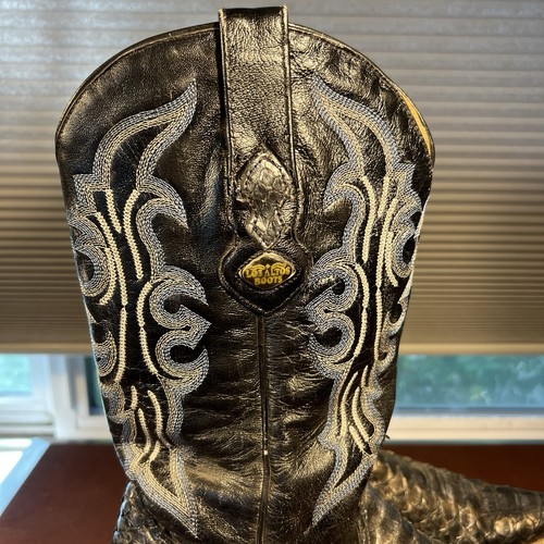 Los Altos Women’s Size 9M Genuine Python Silver/Black Handmade Cowboy Boots - Picture 8 of 24