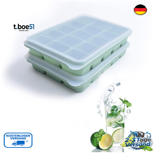 EiswüRfelform Silikon 2Er Set 30 EiswüRfel Bpa-Frei-image