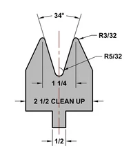 RITEWAY PRESS BRAKE DIE 30 DEGREE FORMING DIE #64 12 INCH 