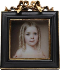 SYLVIA'S SHOP 3x3 Small Vintage Picture Frame, Mini 3 x 3 Square, Black 
