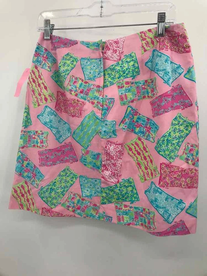 Falda Lilly Pulitzer Rosa Talla 10 Estampada Multicolor Línea A Usada Foto 2 de 3