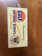 Vintage GULF No-Nox Ethyl Gasoline Advertising Card 6"X3" Original 