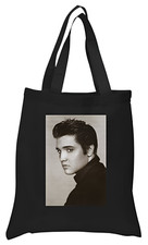 Elvis Black Cotton Tote Bag Heavyweight 8 oz Durable & Reusable Gift Present