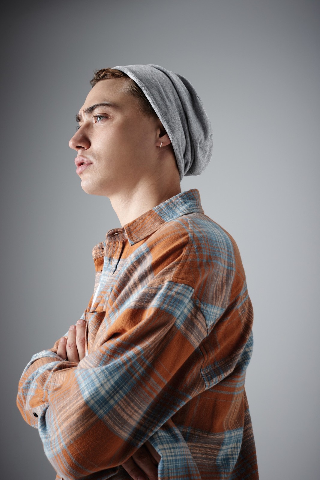 Jersey Slouch Beanie - Beechfield Soft Cotton Lightweight Rolled Edge Hat image 3