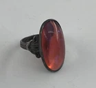 Vintage Uncas Mfg Co Dragons Breath Glass Sterling Silver Ring USA. Pre Owned