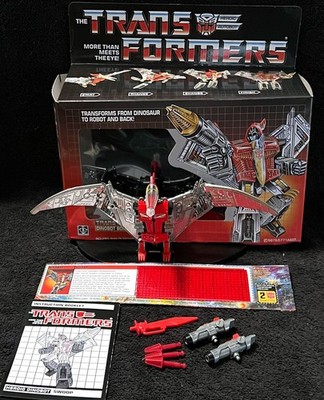 G1 1985 SWOOP   100% COMPLETE w/TECH SPEC & BOX ART   VINTAGE G1 TRANSFORMERS