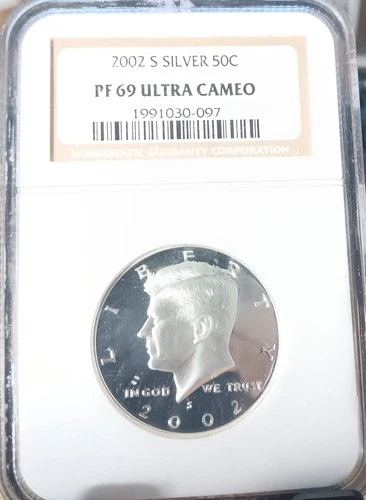 2002-S NGC PF69 UCAM Silver Proof Kennedy Half Dollar 90% silver