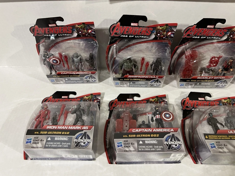 8 AVENGERS Age of Ultron Marvel Vs. Ultron 2.5" pulgadas paquete de figuras JUEGO COMPLETO Foto 3 de 4