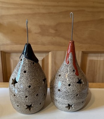 Two Pottery Hanging Lights Maybe?  I Am Unsure What They Are For 