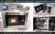 Electriq Built In 17l Cupboard Fit Stainless Steel Microwave Oven Cda Vm550ss 17l 700w Slim Built In Wall Unit Microwave Oven Stainless Steel