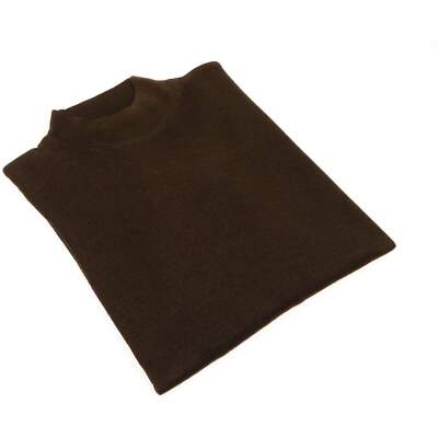 Mock Neck Merinos Wool Sweater PRINCELY From Turkey Soft Knits 1011-00 Brown