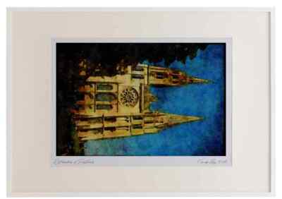 281048 Die gotische Kathedrale bei Chartes Aquarell Bilderrahmen