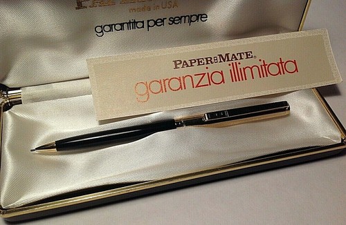 PAPER MATE Matita automatica BLACK VINTAGE oro/nero Astuccio originale+Garanzia - Foto 3 di 6