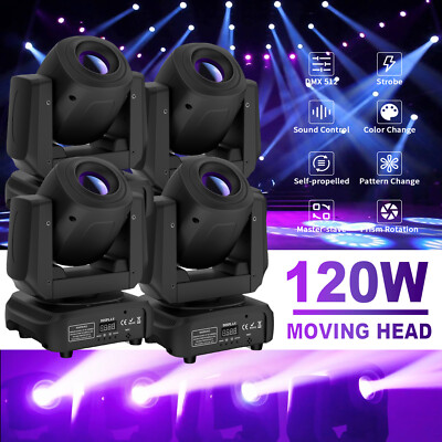 4stk 120W LED Beam Wash Moving Head 5 Prisma RGBW DMX dj Bühnenlicht Flightcase